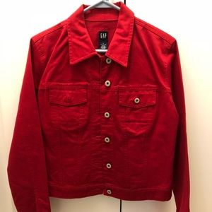 Gap red denim jacket